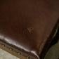 4 Oak Dining Chairs -Tudor Cromwellian Style - Burgundy Leatherette