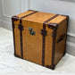 English handmade luxury leather trunk - hand dyed - steamer style