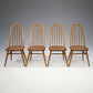4 Ercol Dining Chairs Windsor Quaker Light Finish Vintage 1970s FREE UK Delivery