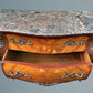 Louis XV Style French Walnut and Marquetry Inlaid Marble Top Commode