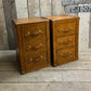 Handmade Bridle Leather Bedside Drawers | His and Hers Set, Hand Dyed in England