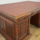 Desk Antique French Style Oak Double Sided Carved Pedestal Desk LOT 6514