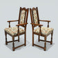 2 Old Charm Dining Chairs Carvers Solid Oak Tudor Brown Trellis FREE UK Delivery
