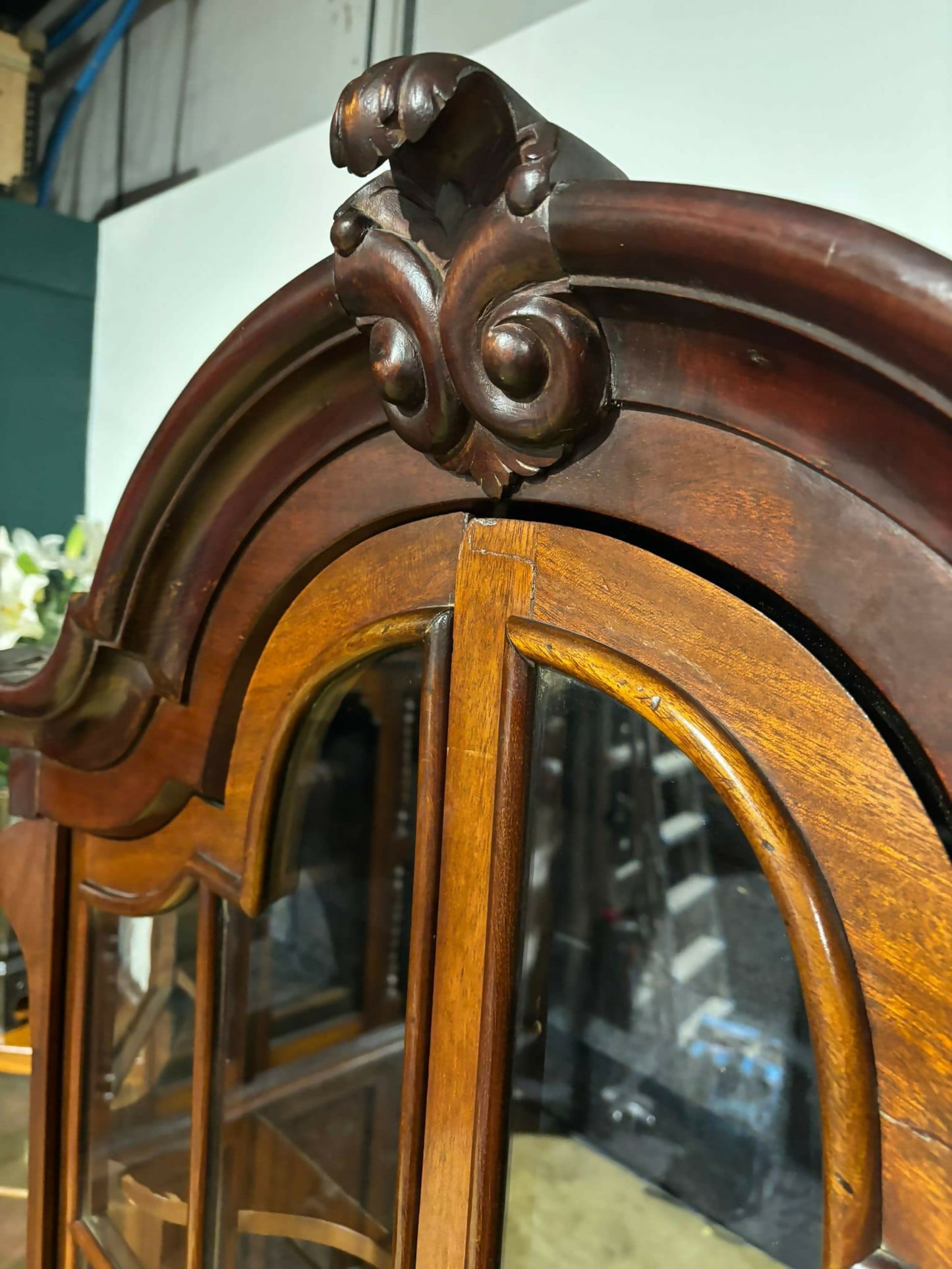 Dutch Mahogany 19th Century Bombe Display Cabinet66