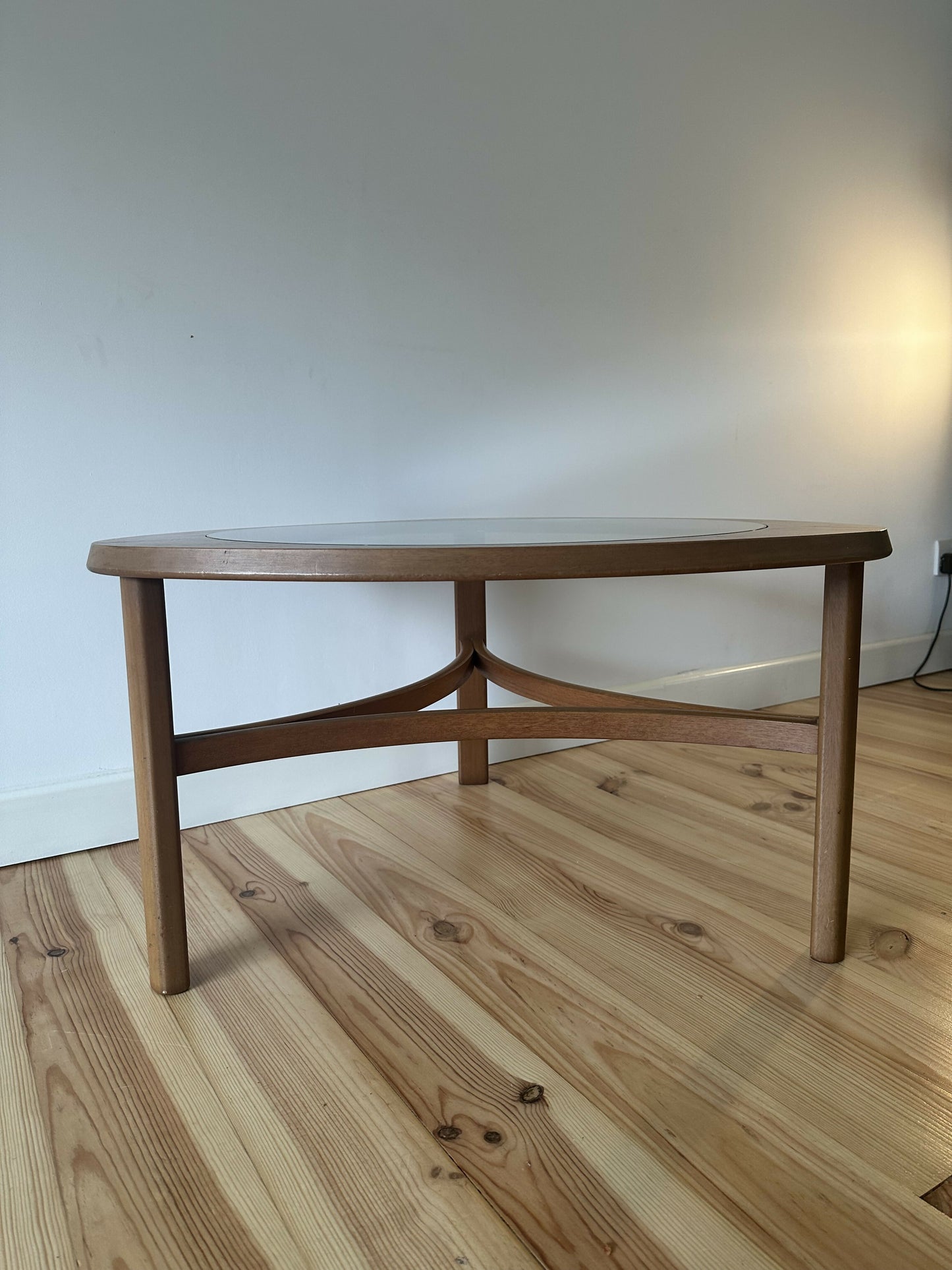 Mid Century Teak Astro Coffee Table Vintage Teak and Glass Table