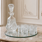 Carafe Set Vintage Style Crystal Cut 6 Shot Glasses and Tray LOT 6436