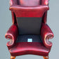 Queen Anne High Back Chesterfield Leather Armchair