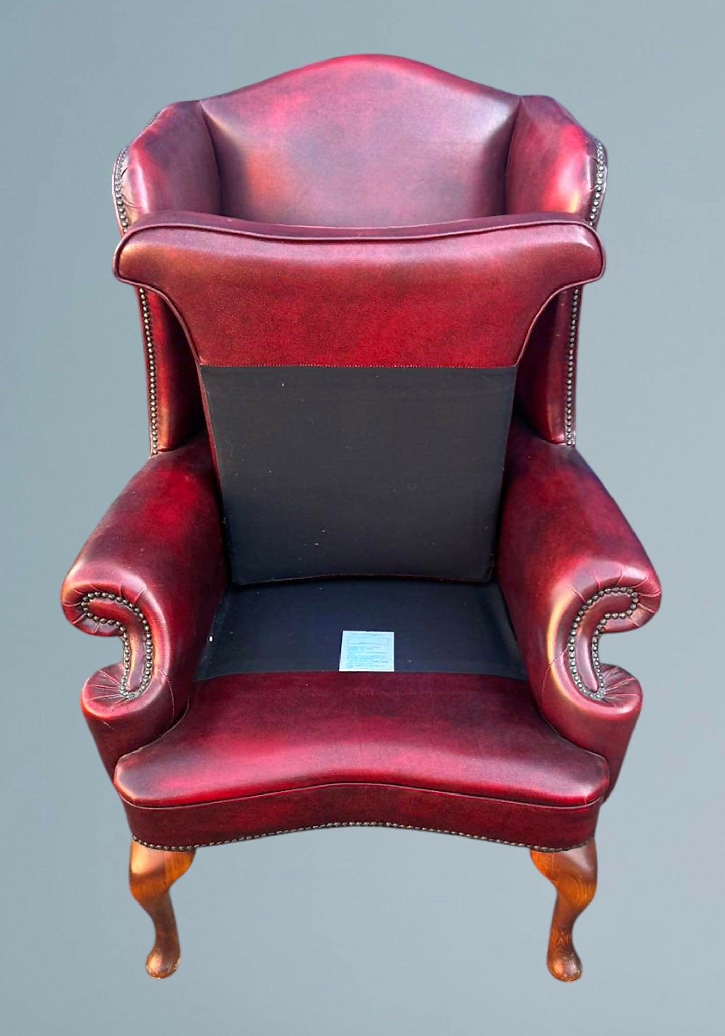 Queen Anne High Back Chesterfield Leather Armchair