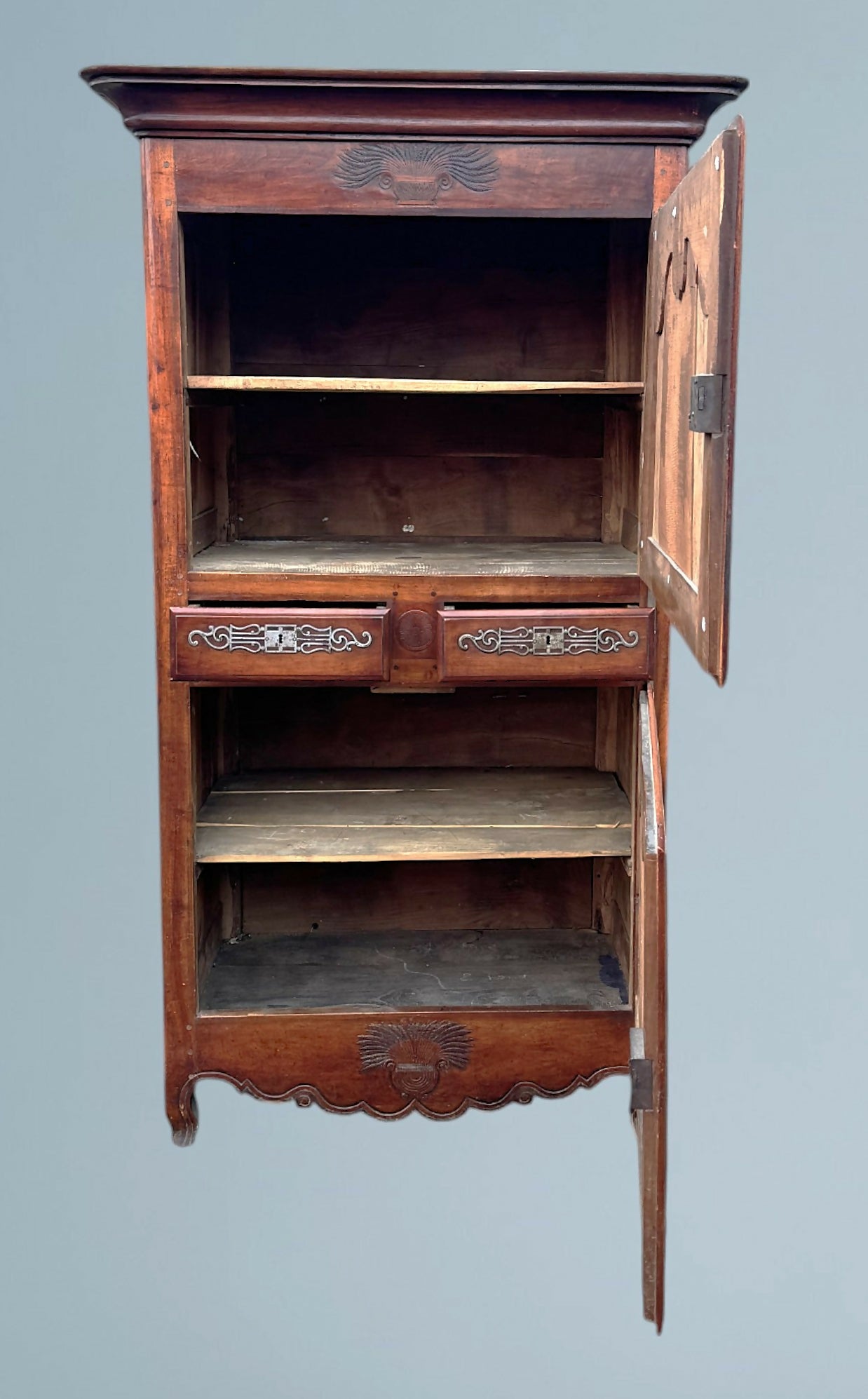 18th Century French Walnut Armoire / Walnut Wardrobe