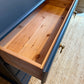 Newly refurbished solid wood chest of drawers blue bank of drawers dovetail joints