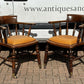 Victorian Vintage Pair Of Library Armchairs, On Brass Castors, Good Quality Examples.