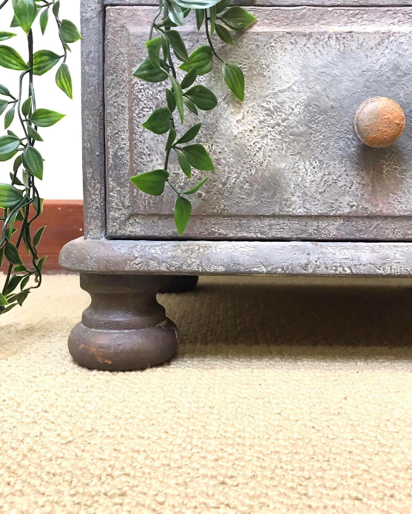 Industrial 'rusty metal' paint effect bedside cabinet by Paint Kitchen