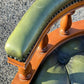 Captains Chair, Green Leather Buttoned Back Swivel Desk Chair