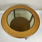 Vintage Remploy Teak Coffee Table Glass Top Round Mid Century Side Table 58.5cm