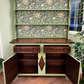 Vintage Welsh Dresser - Green, Oak & William Morris-Inspired Botanical Drinks Cabinet