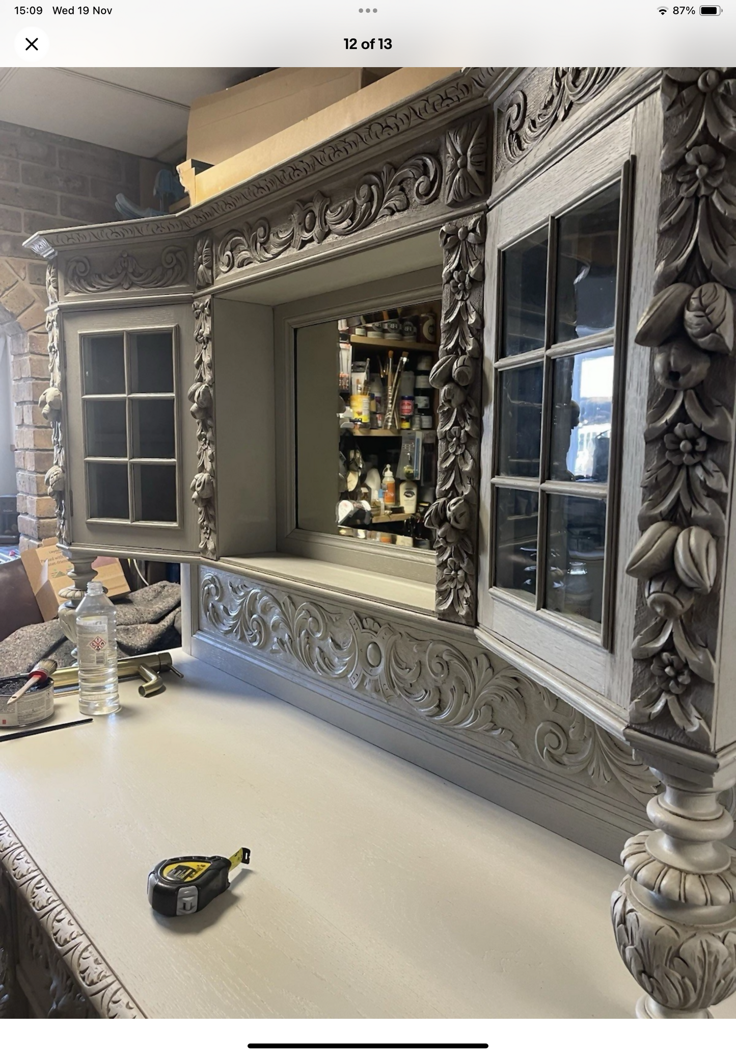 Victorian highly ornately carved Green Man Dresser