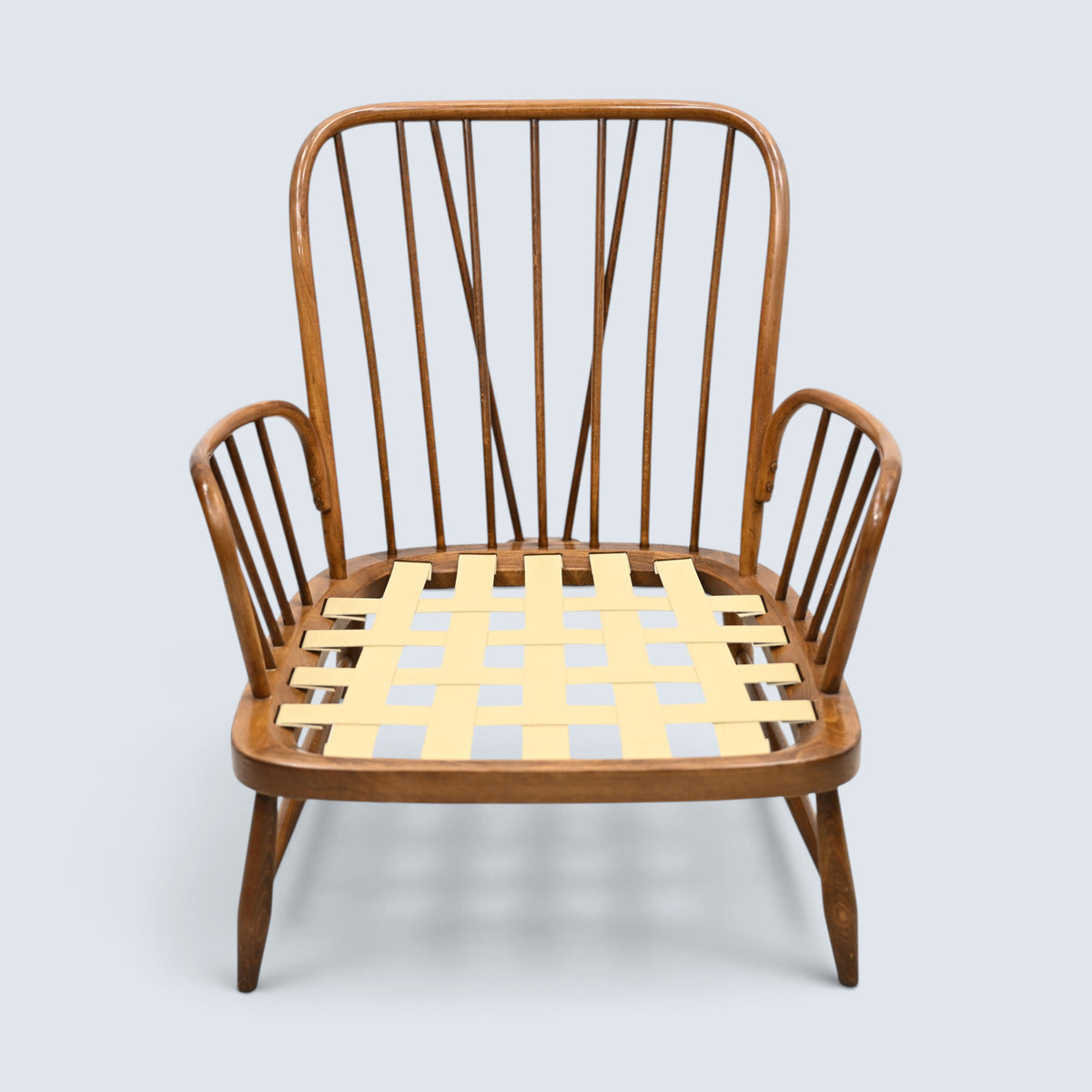 Ercol Jubilee Easy Chair Cream Floral Upholstery New Webbing FREE UK Delivery*