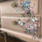 Vintage stag minstre pink floral dressing table, vanity table, pink, pink furniture, bedroom furniture, modern,mirror,stool,
