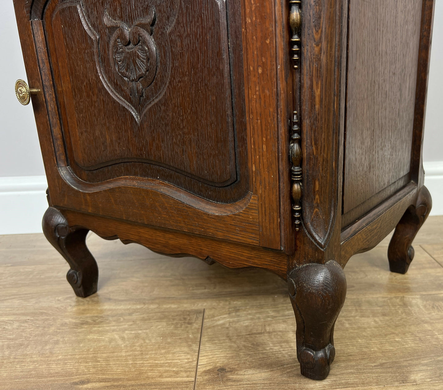 Bedside Table Vintage French Louis XVI Oak Cabinet Cupboard Nightstand LOT 6233