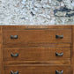 Vintage Oak Tallboy Chest of Drawers: Antique Cabinet with Detailing Five Drawer