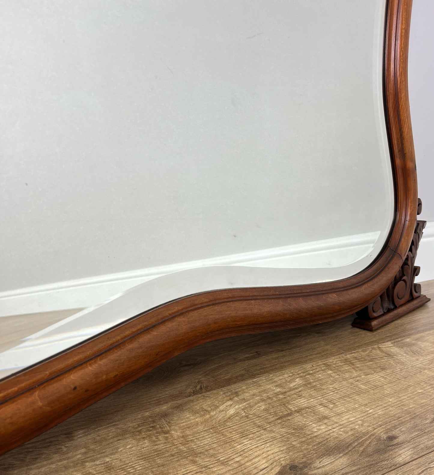 Mirror Antique French Walnut Ornate Wall Mirror Decorative Frame LOT 6404