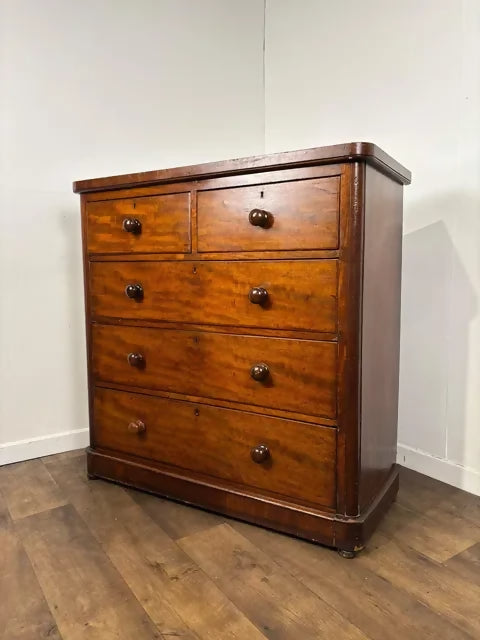 Victorian Mahogany Two Over Three Chest of Drawers