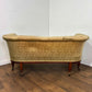 Edwardian Mahogany Upholstered Window Seat / Small Settee