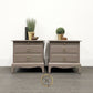 Pair of Beige Stag 2 Drawer/pullout tray Bedside Cabinets