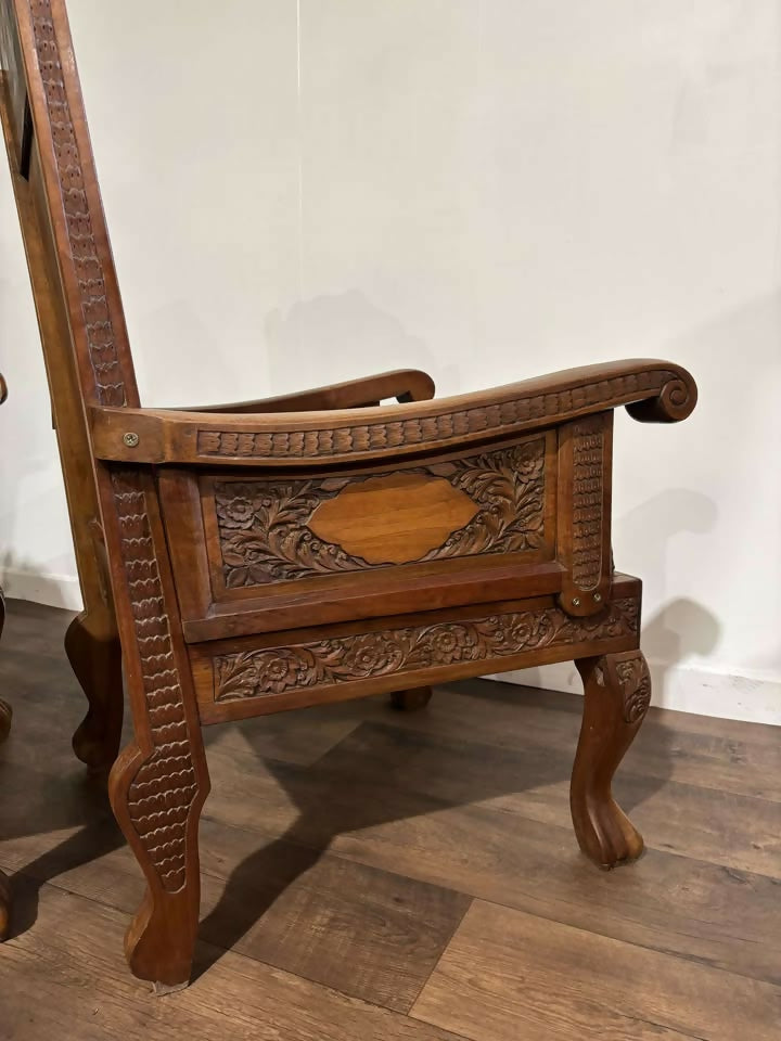 Kashmir Decoratively Carved Armchairs2