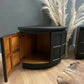 Stunning pro spray painted black Nathan teak corner cupboards bedside tables