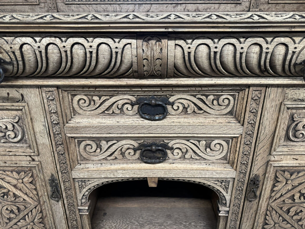 Handsome Carved Oak Sideboard