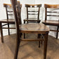 Vintage Set of Four Oak Ladder Back Dining Chairs - Bentwood Style