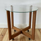Mid Century Vintage Glass Side Coffee Table Minimalist