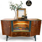 Luxury Art Deco Sideboard | Green Floral Solid Wood | Vintage Refurbished Bespoke Furniture