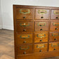 Vintage Light Oak Bank of twenty Index Drawers