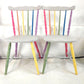 Rainbow Colour Solid Wood Farmhouse Dining Table And Chairs