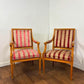 Pair of French Louis XVI Style Upholstered Armchairs