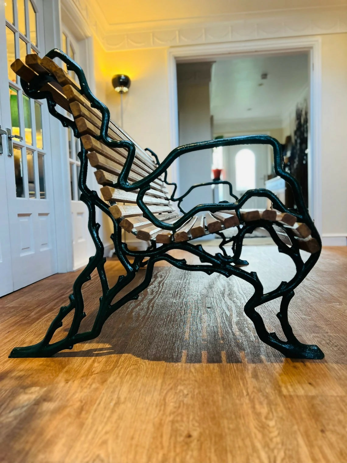 Cast Iron Garden Bench Seat Chair Oak Wood