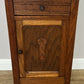 Bedside Table Antique French Style Oak Carved Marble Top Cabinet LOT 6602