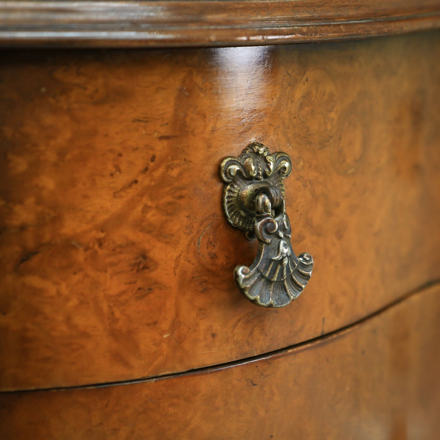 Hall Table Side Table Serpentine Front in Burr Walnut Chest of Drawers