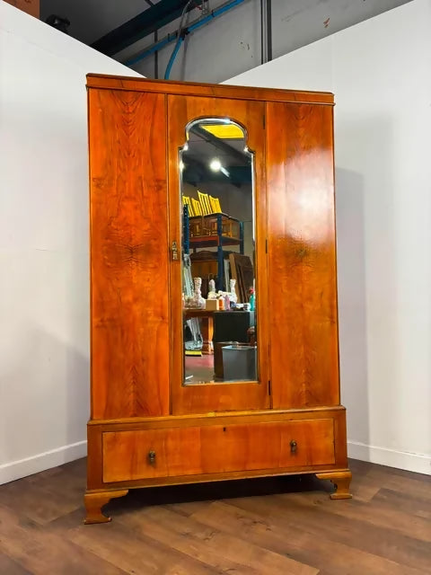 Art Deco Walnut Single Door Wardrobe