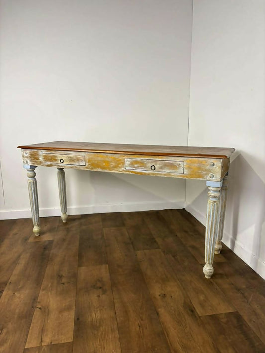 Reproduction French Country Style Acacia Wood Console Table