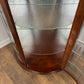 Vintage Mahogany Bow Fronted Display Cabinet with Leaded Glass