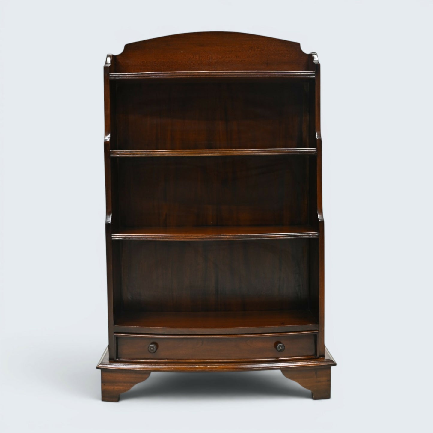 Mahogany Waterfall Bookcase 1 Drawer 4 Shelves Vintage Repro FREE UK Delivery*