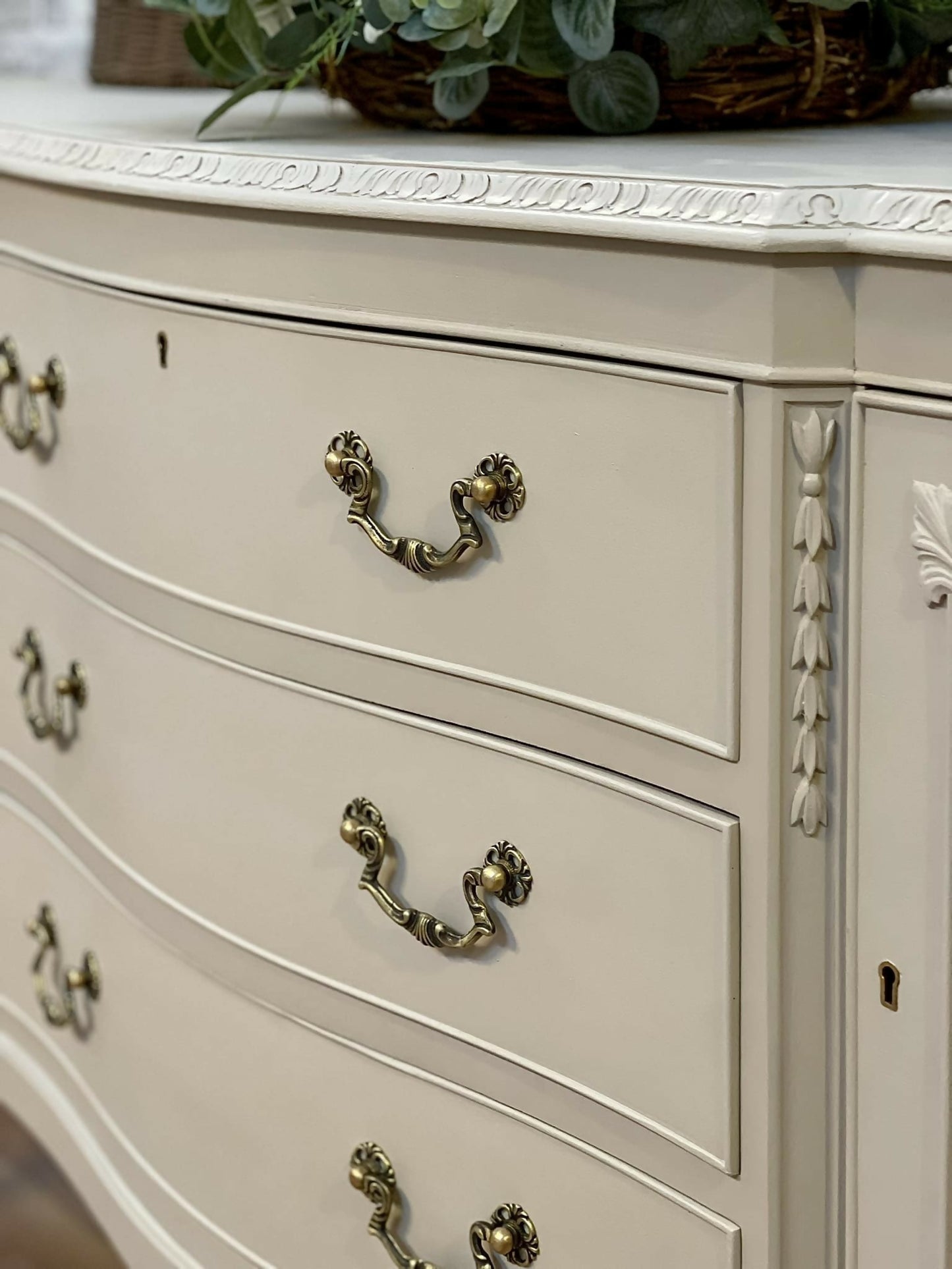 Stunning Large Mahogany Sideboard Fusion Paint Cathedral Taupe