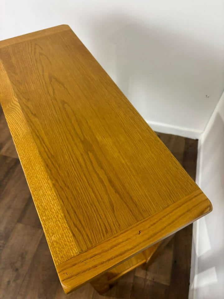 Modern Solid Oak Tall Console Table