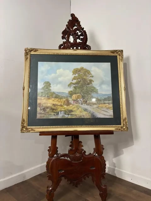 Large Framed Don Vaughan Country Harvest Scene Print