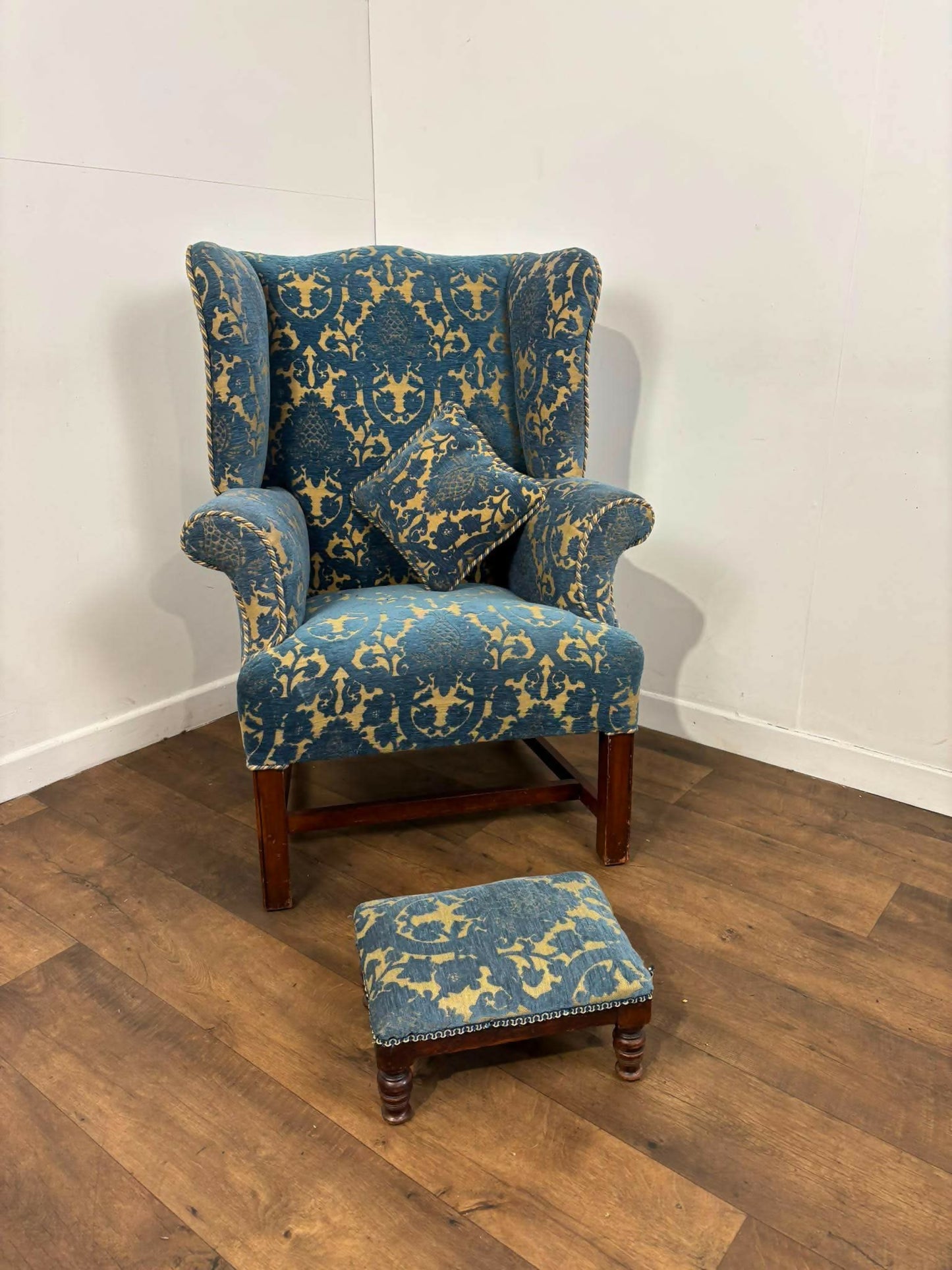 Vintage Wingback Armchair & Matching Footstool