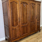 Wardrobe Vintage French Louis XVI Style Oak Four Door Carved Armoire LOT 4827