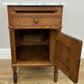 Bedside Table Antique French Style Marble Top Oak Cabinet Nightstand LOT 6235